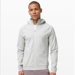 City Sweat Zip-up Hoodie - Size L - Light gray
